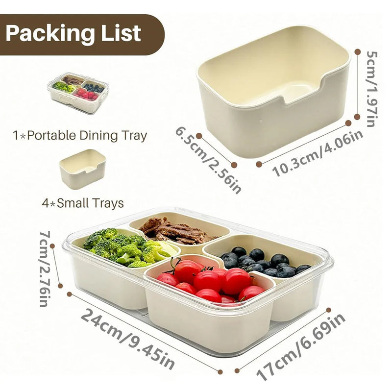 4-Compartment Snack Box with Lid