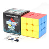 A box and several brightly colored cubes of the Meilong Alien Speed Cube puzzle are displayed on a white background.