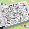 A page from a children's Look & Find book filled with line drawings of various objects for children to find.