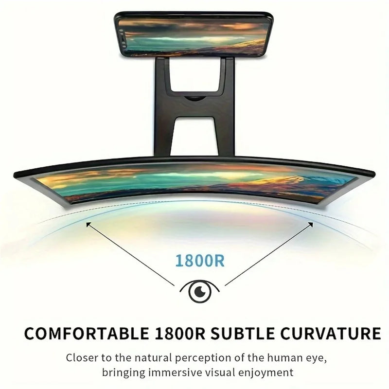 12-Inch Curved Phone Screen Magnifier for Hands-Free Viewing