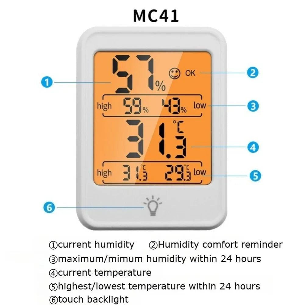 Digital Temperature and Humidity Monitor with Clock and Backlight