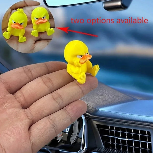 Grumpy Yellow Duck Garden Statue