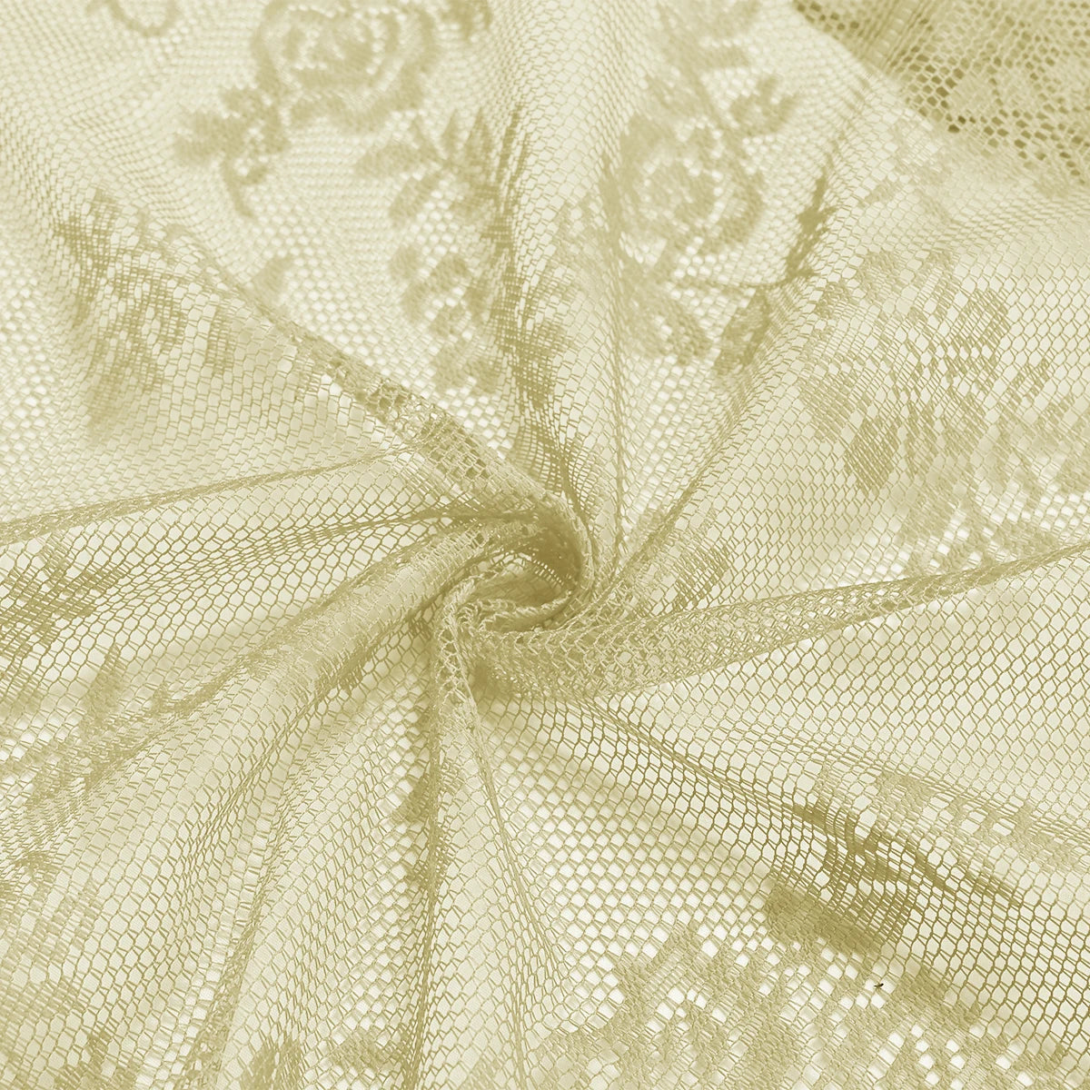 Romantic Lace Sheer Curtain with Floral Design