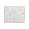 Pink Bow Plaid Quilted Cosmetic Bag with Multiple Compartments