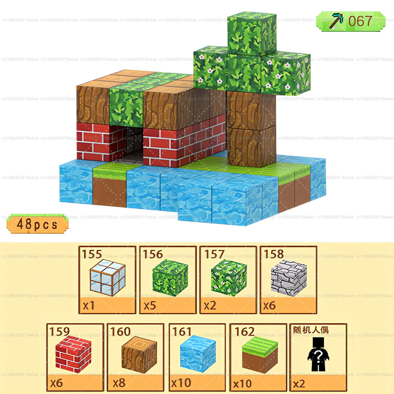 Magnetic Building Blocks Mine World Cube Set