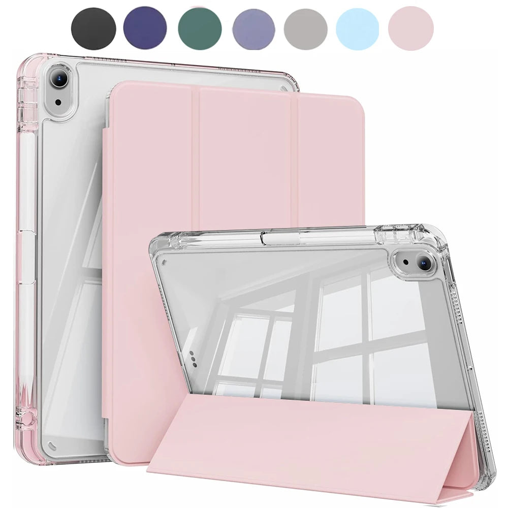 Crystal Clear iPad Case with Built-in Pencil Holder