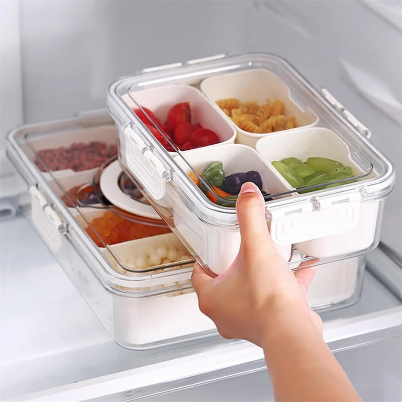 4-Compartment Snack Box with Lid