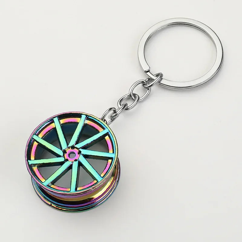 Gearbox Keychain with Turbo Hub and Brake Disc Pendant