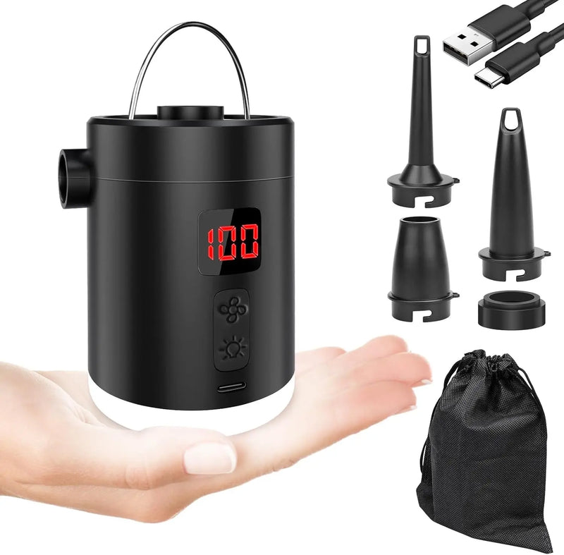 Portable Wireless Mini Air Pump with LED Light