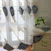 Embroidered Gauze Curtain with Floral Design