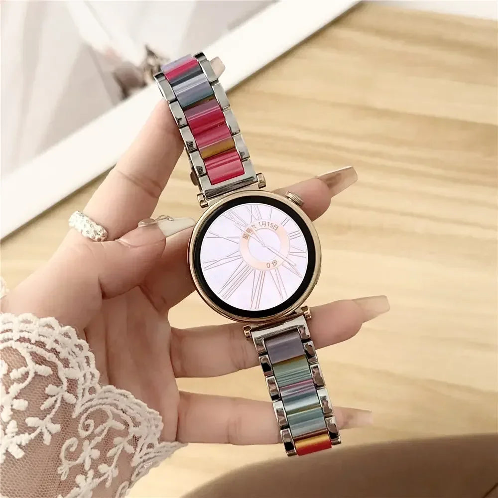 Colorful Resin & Metal Watch Band Strap