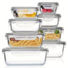 8-Piece Borosilicate Glass Food Storage Set with Leak-Proof Lids