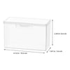 Clear plastic card storage box with dimensions 2.59 in by 4.13 in.