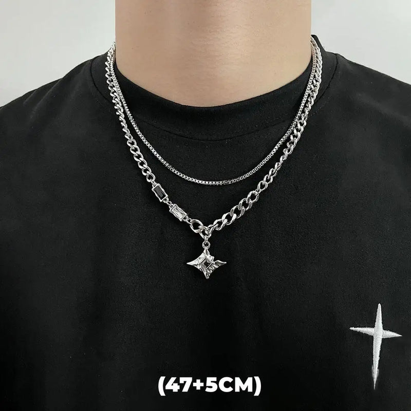 Double-Layer Star Pendant Necklace