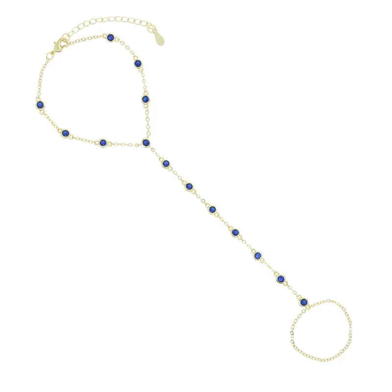 Colorful CZ Link Chain Bracelet