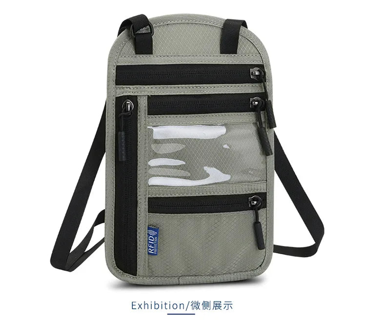 RFID Blocking Travel Neck Wallet with Multiple Pockets