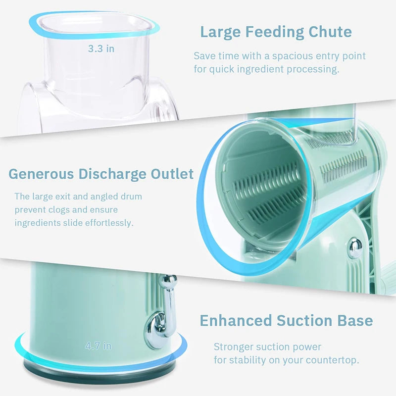 5-in-1 Manual Rotary Cheese Grater & Vegetable Shredder