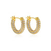 Geometric Gold Plated Huggie Hoop Earrings