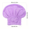 A lavender microfiber hair drying towel with a bow-knot head wrap.