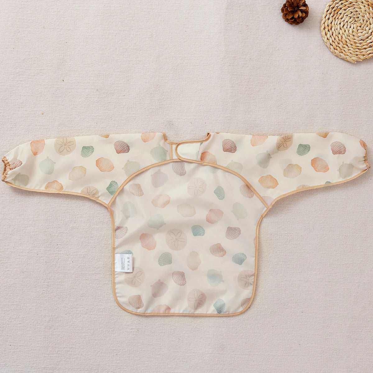 Waterproof Long-Sleeve Baby Bib with Catch-All Pocket