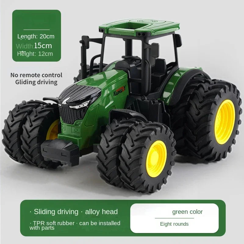 Remote-Controlled Farm Tractor Toy with Realistic Engineering Details
