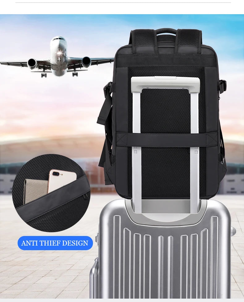 Expandable Travel Backpack with Laptop Compartment