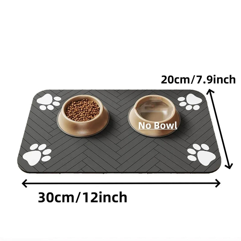 Absorbent Pet Feeding Mat with Anti-Slip Rubber Backing
