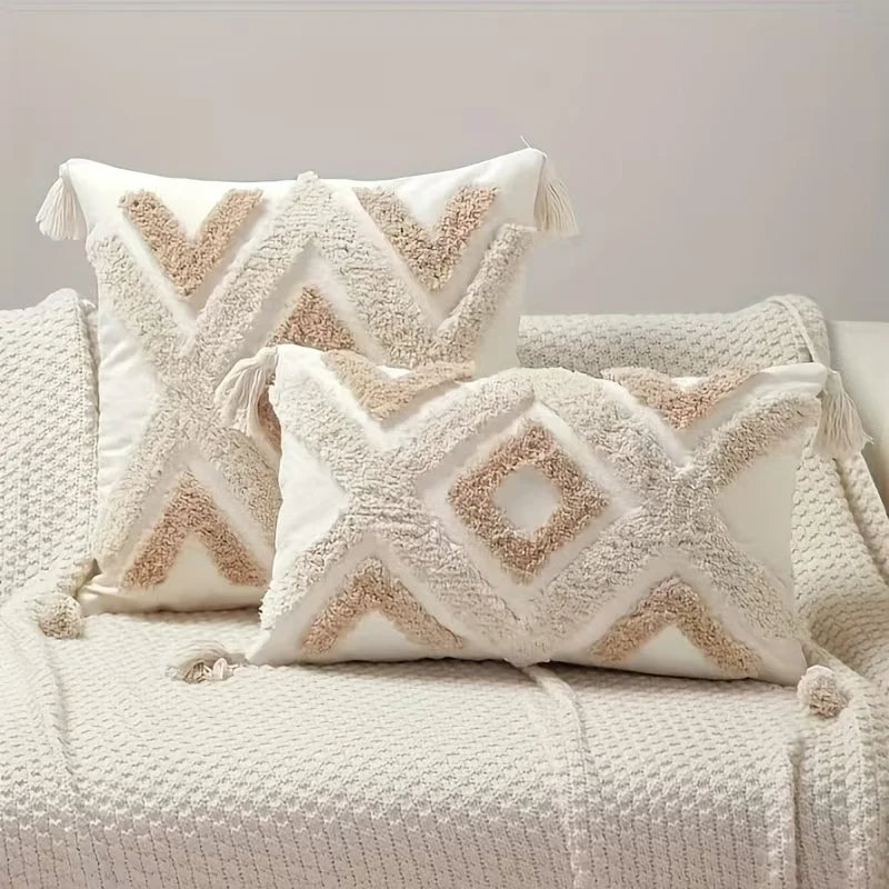 Nordic Bohemian Geometric Tassel Decorative Pillow Cover