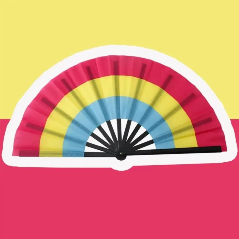 Foldable Rainbow Hand Fan with Gradient Design