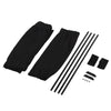 Black foldable car side window sun shade with UV protection and mounting rods