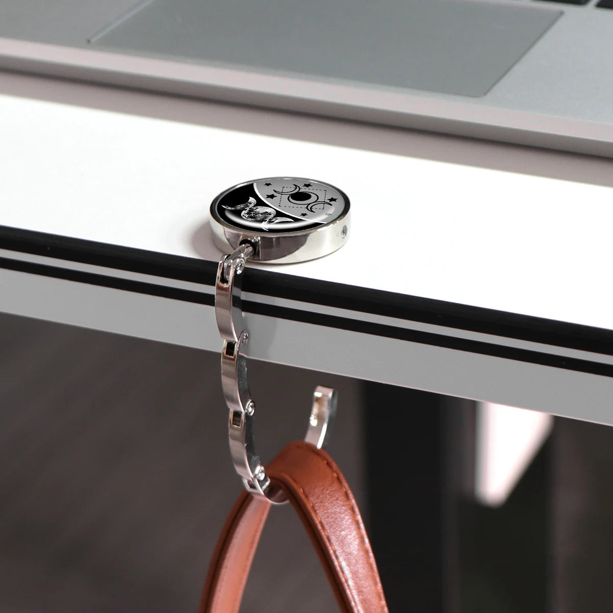 Portable Metal Purse Hook for Tables and Counters