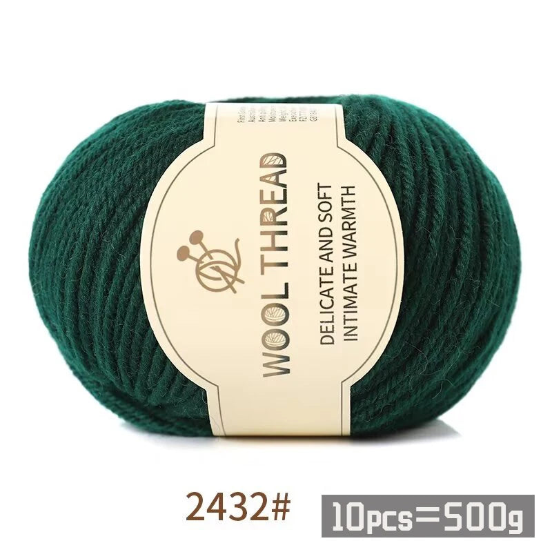 Combed Alpaca Blend Yarn for Hand Knitting – 10-Pack Wool Balls