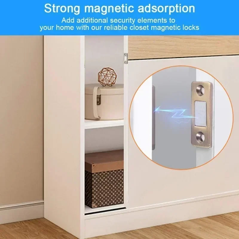 Invisible Magnetic Cabinet Door Catch with Adhesive Mounting