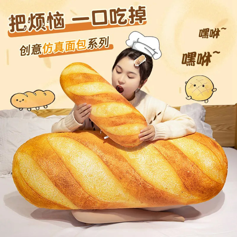 Baguette Bread Plush Pillow | Funny Food Shaped Cushion