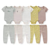 Baby Cotton Bodysuit and Pants Outfit Set (4-Piece)