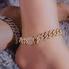 Iced-Out Cuban Link Anklet