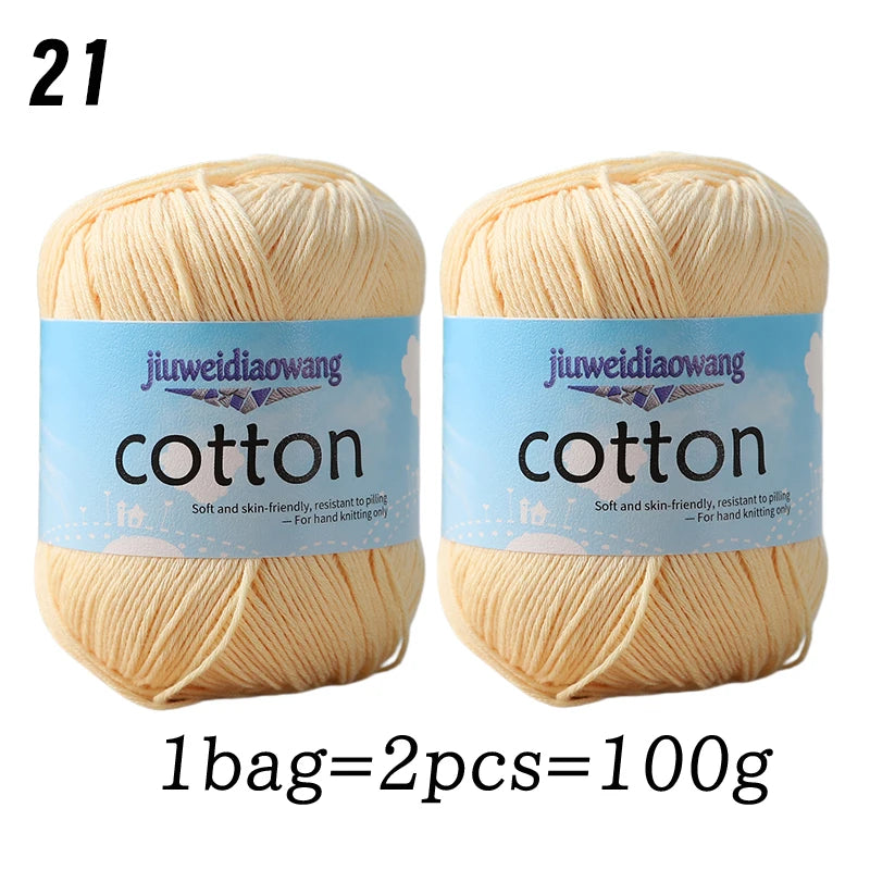 Premium 100% Cotton Yarn – Medium-Fine Weight for All-Season Knitting