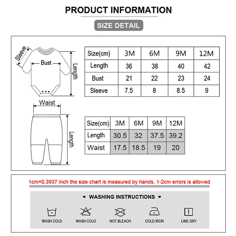 Baby Cotton Bodysuit and Pants Outfit Set (4-Piece)