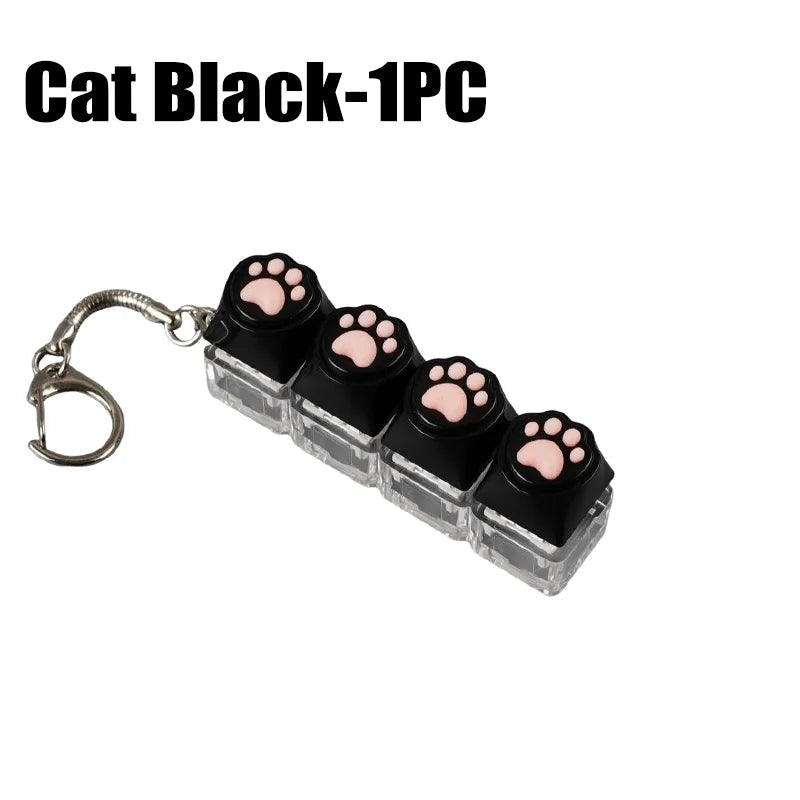 LED Light-Up Keyboard Keychain Fidget Toy