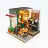 DIY Wooden Dollhouse Miniature Coffee Shop Model Kit