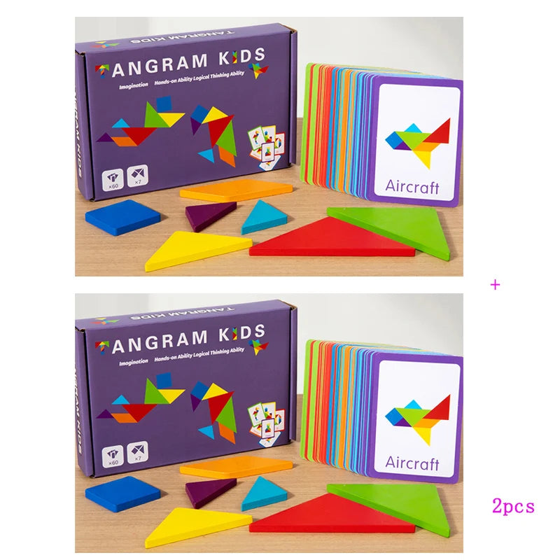 Wooden Tangram Puzzle Set for Kids – Montessori Learning Toy