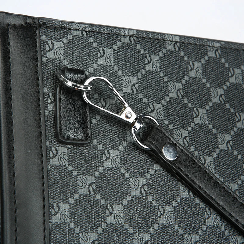 Men's PU Leather Tablet Clutch Bag with Zipper