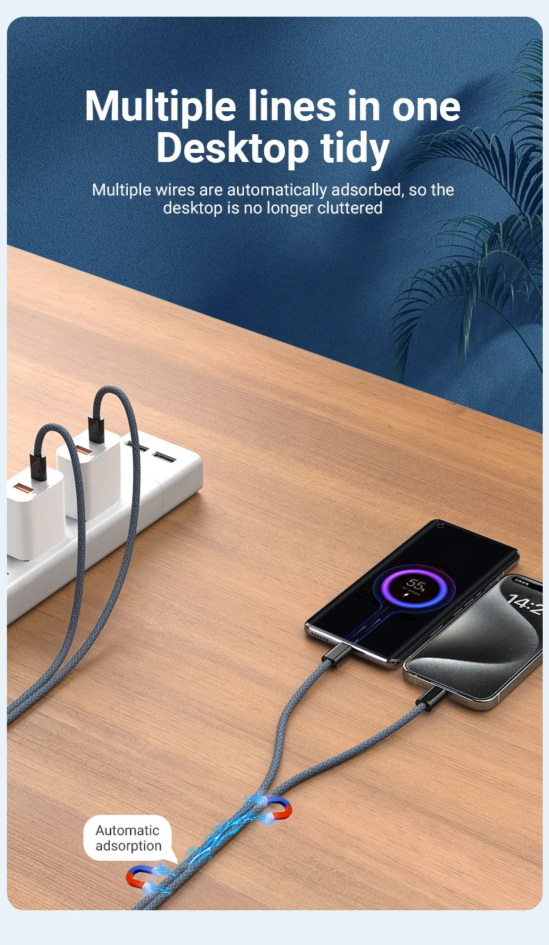 Magnetic USB-C to USB-C Fast Charging Cable (100W)