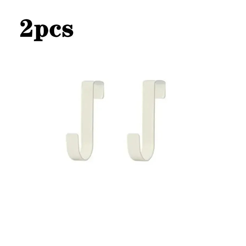 Stainless Steel Over-the-Door Hooks for Kitchen and Bathroom Storage