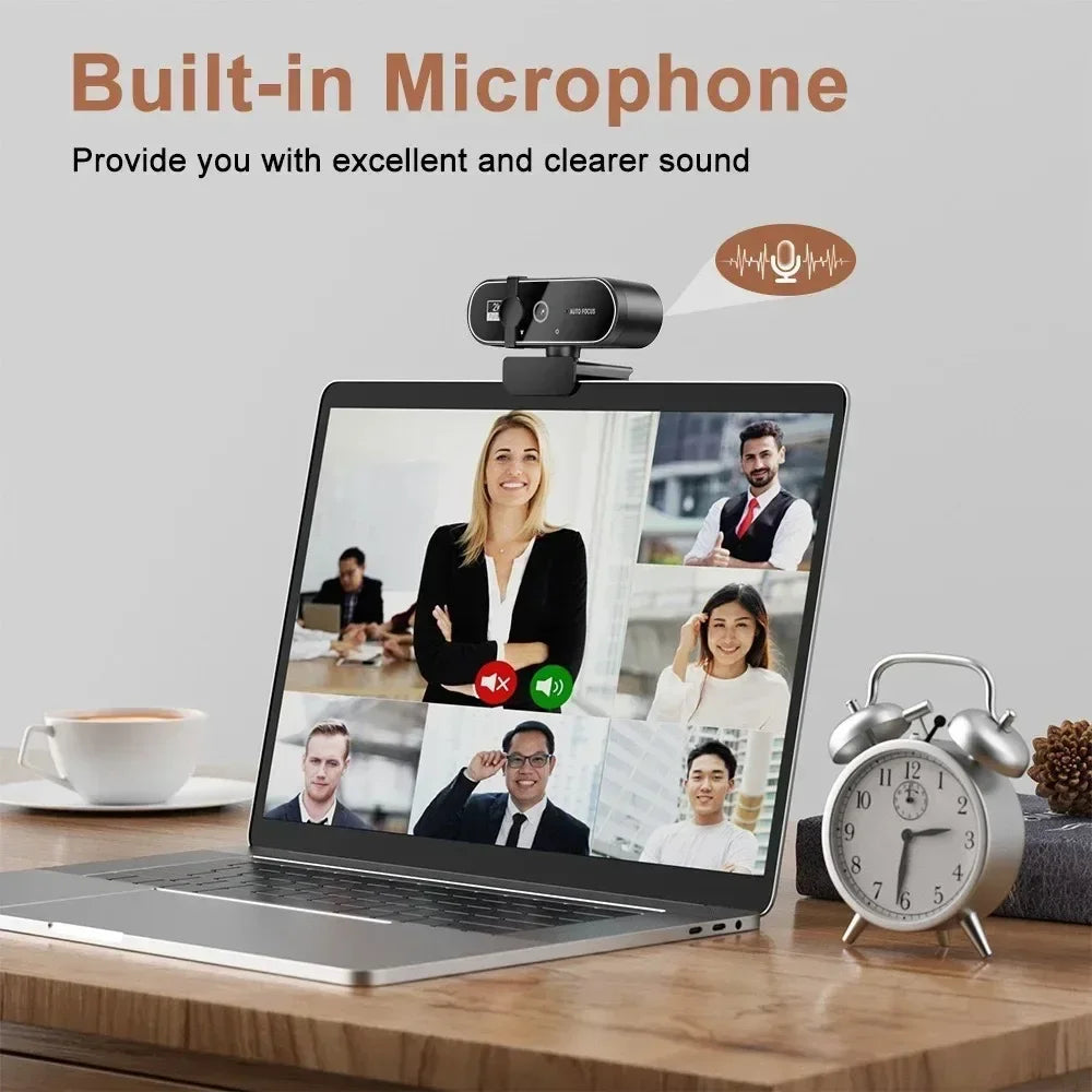 4K Auto-Focus Webcam with Built-in Microphone