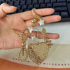 Beaded Keychain with Evil Eye Charm and Tassel