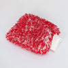 A bright red microfiber car wash mitt with a white grip is shown on a white background.