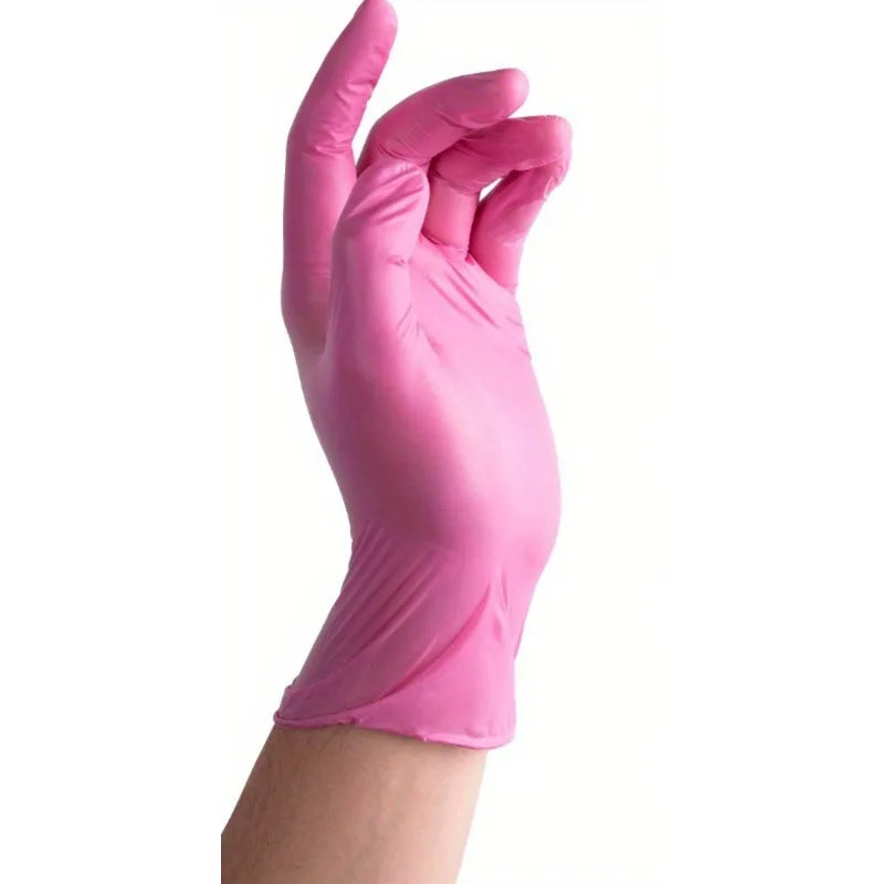 Pink Nitrile Cleaning Gloves for Kitchen, Dishwashing, and More