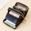 Premium PU Leather Compact Wallet with Double Zipper and Coin Pocket