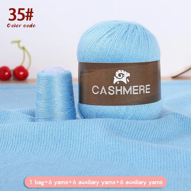 Premium 100% Cashmere Yarn 6-Skein Set for Knitting